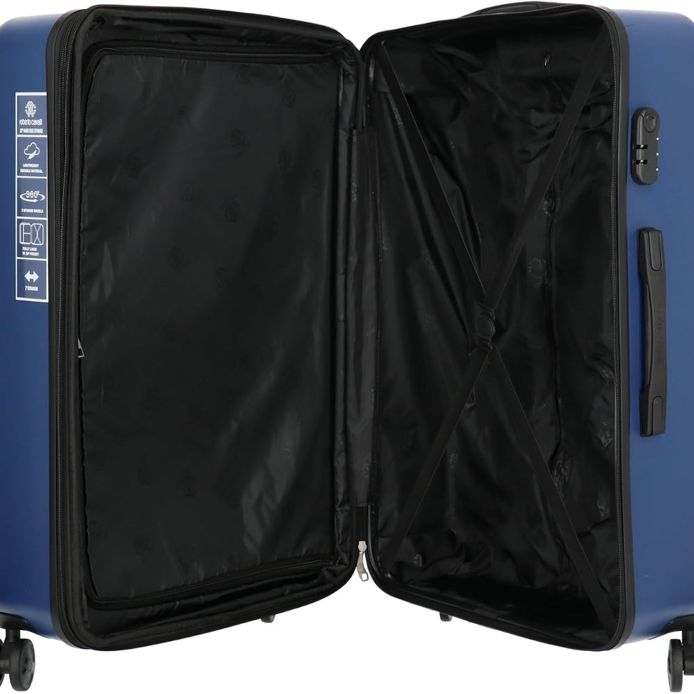 ROBERTO CAVALLI 3-Piece Solid Classic Hardshell Luggage Set – Spinner Suitcases for Carry-On & Checked Travel