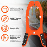 Original® BAX-JAW Kayak Anchor Clamp Grip - Wide 5.25" Self Locking Tension Jaw with Floating Pouch and 15' Paracord 550 Rope, Kayaking Accessories (Corrosion-Proof Steel)