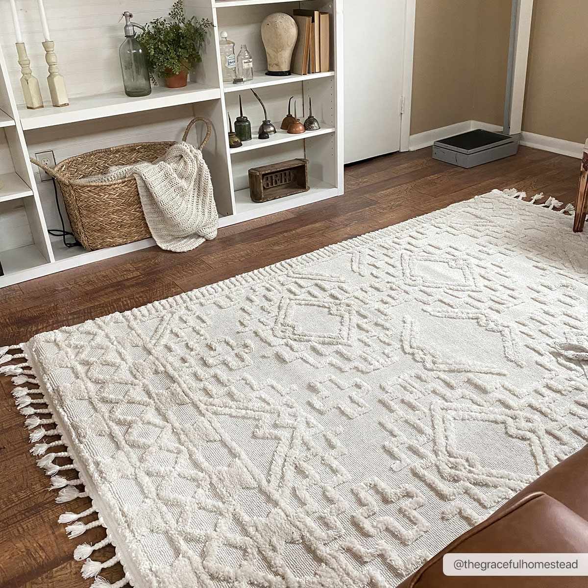 Kalkan High/Low Pile Rug with Tassels - Clearance