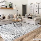 Keita-Cream-&-Black-Grid-Plush-Rug-Rugs