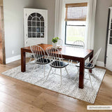 Keita Cream & Black Grid Plush Rug