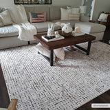 Keita Cream & Black Grid Plush Rug