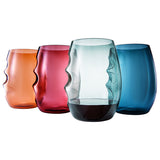 Eze Acrylic Stemless Finger-Indent Wine Glassware, Set of 4