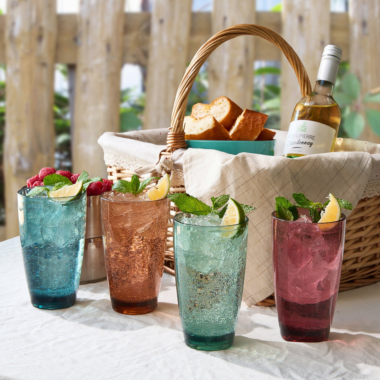 Eze Acrylic Highball Glassware, Set of 4