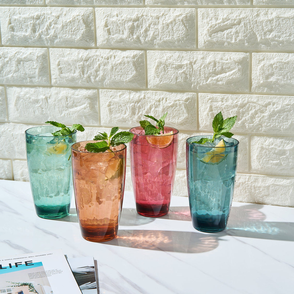 Eze Acrylic Highball Glassware, Set of 4