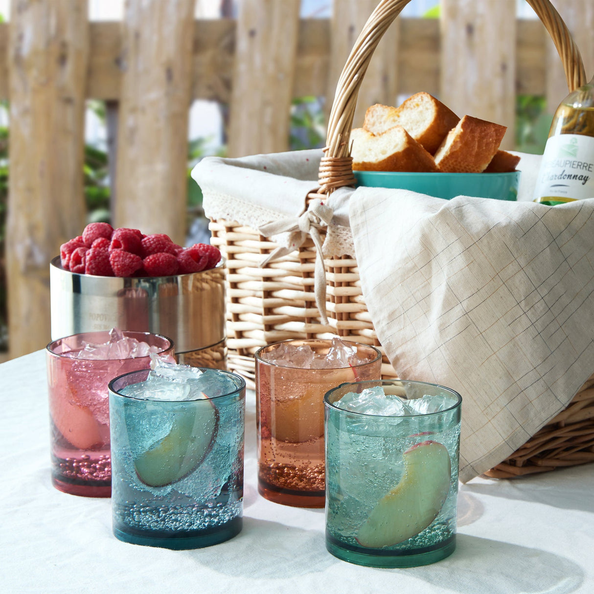 Eze Acrylic Lowball Whiskey Glassware, Set of 4