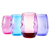 Madrid Acrylic Stemless Finger-Indent Wine Glassware, Set of 4