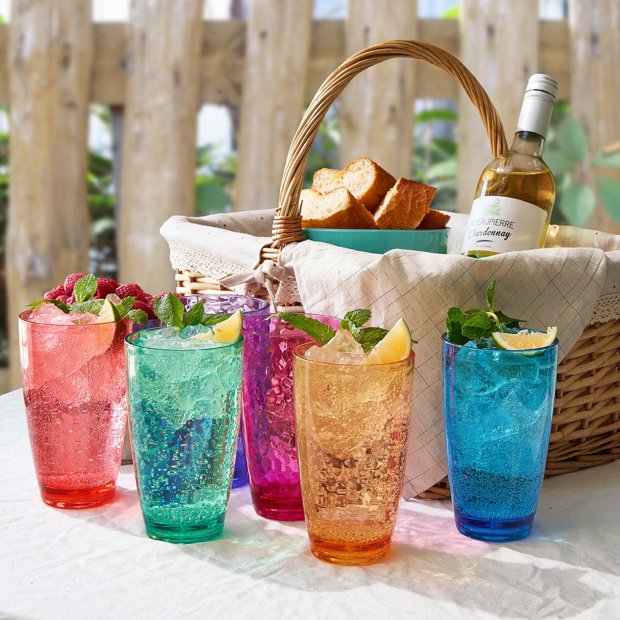 Madrid Acrylic Highball Glassware, Set of 6