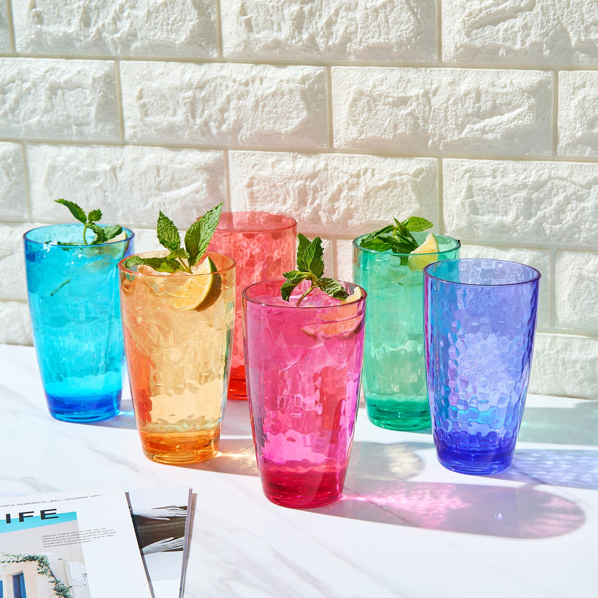 Madrid Acrylic Highball Glassware, Set of 6