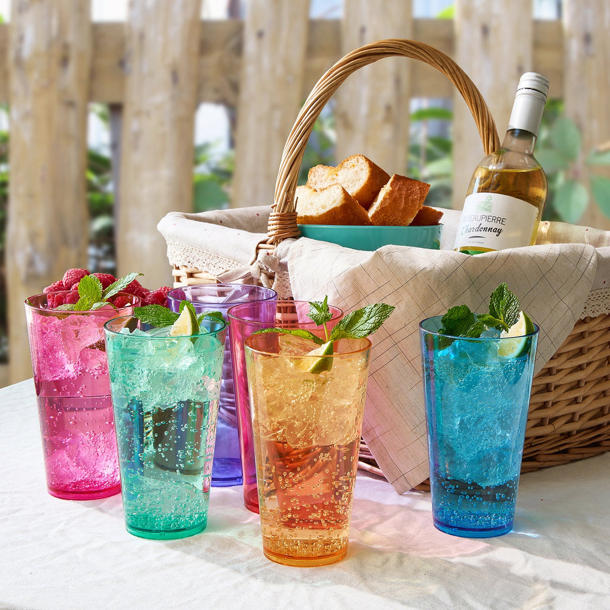 Madrid Acrylic Highball Glassware, Set of 6