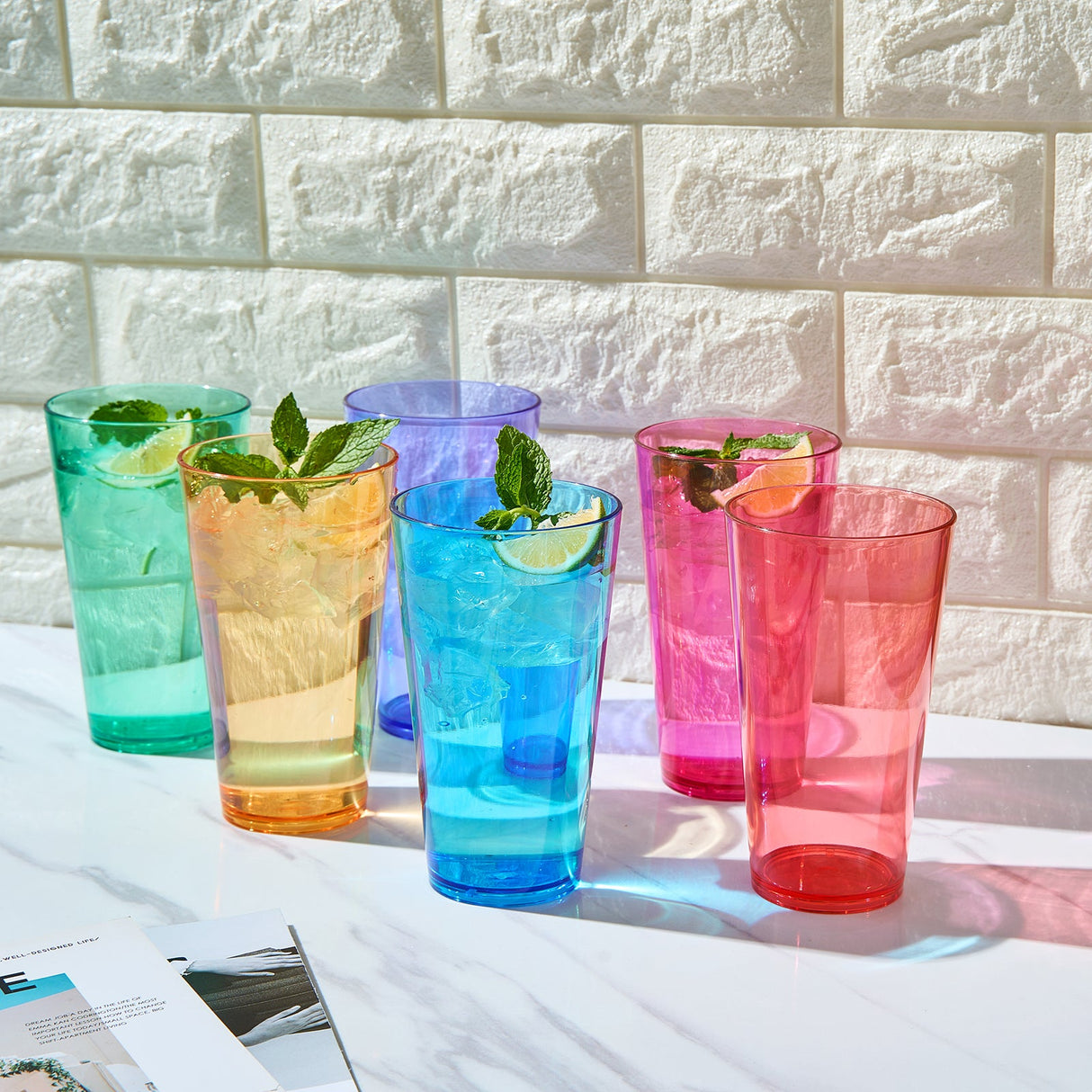 Madrid Acrylic Highball Glassware, Set of 6
