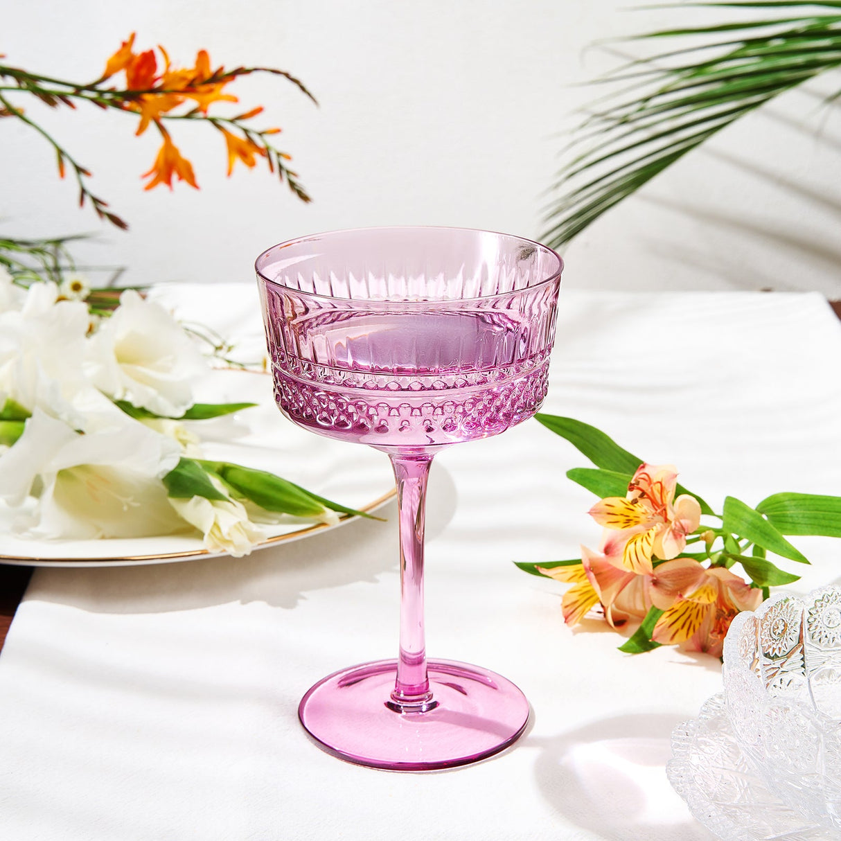 Duomo Champagne Coupe Cocktail Glassware, Set of 6