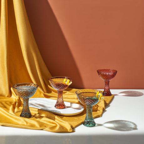 Tonal Crystal Coupe Cocktail Glassware, Set of 4