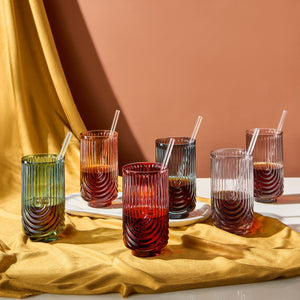 Tonal-Highball-Glassware-with-Matching-Straw,-Set-of-6-Highball