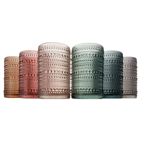 Tonal Hobnail Highball Glassware, Set of 6