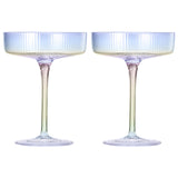 Como Ribbed Coupe Cocktail Glassware, Set of 2