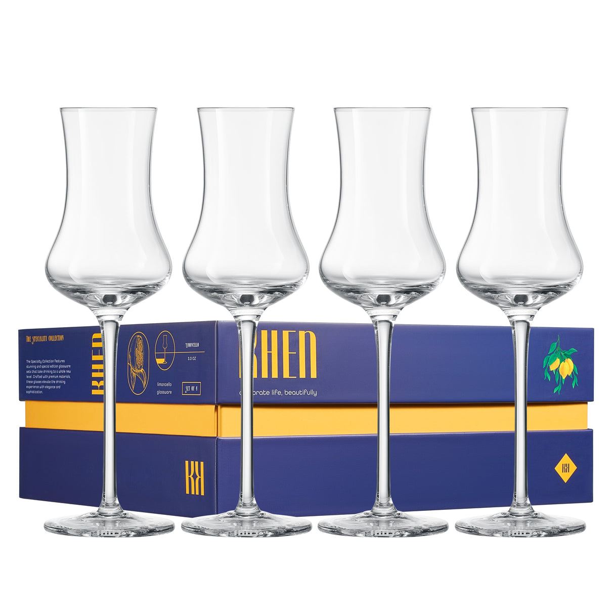 Specialty Limoncello Cocktail Glassware, Set of 4