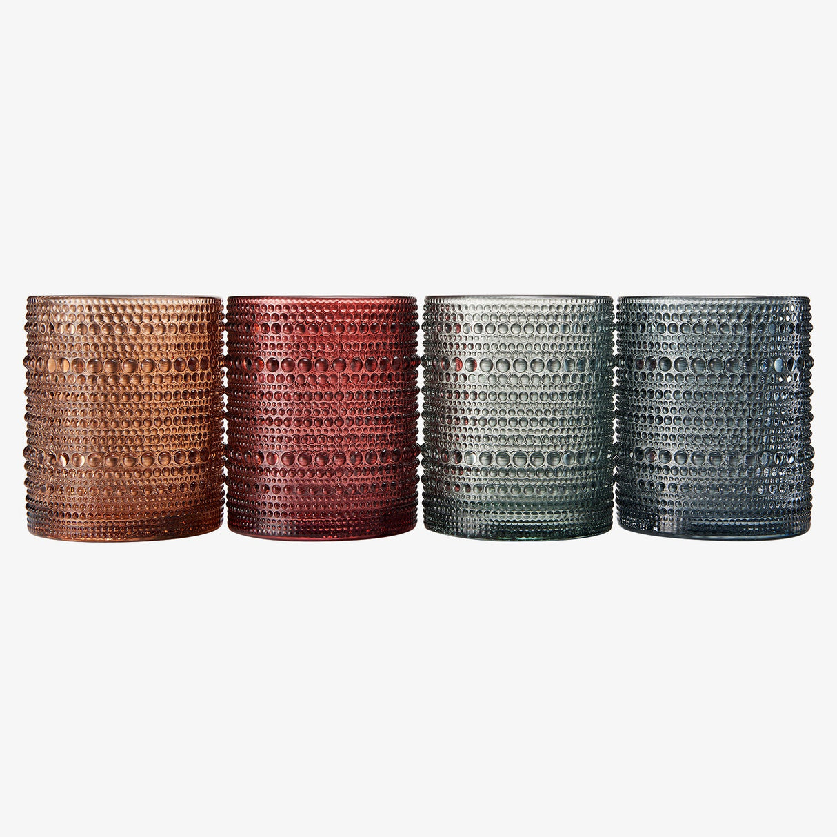 Tonal Hobnail Lowball Glassware, Set of 4