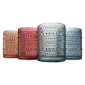 Tonal Hobnail Lowball Glassware, Set of 4