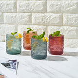 Tonal Hobnail Lowball Glassware, Set of 4