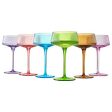 Como Champagne Coupe Cocktail Glasses, Pastel, Set of 6