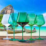 Stagioni Stemmed Wine Glassware, Thai Islands, Set of 5