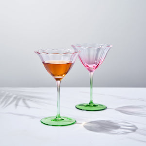 Fiore Champagne Coupe Cocktail Glassware, Set of 2