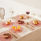Blush Vintage Glass Plate, Set of 6