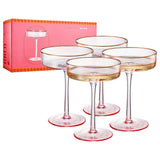 Aurelia Champagne Coupe Cocktail Glassware, Set of 4