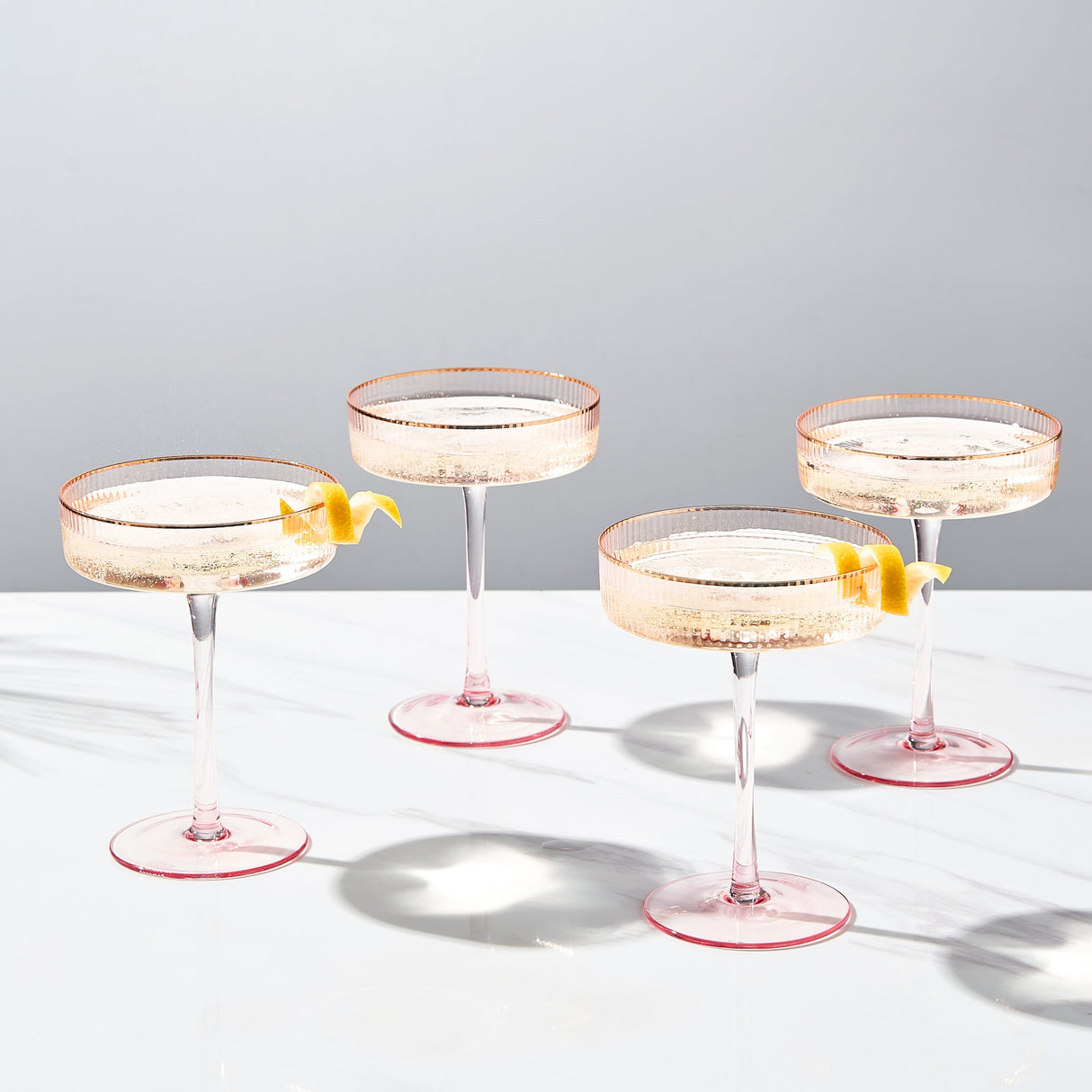 Aurelia Champagne Coupe Cocktail Glassware, Set of 4