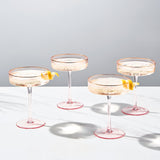 Aurelia Champagne Coupe Cocktail Glassware, Set of 4