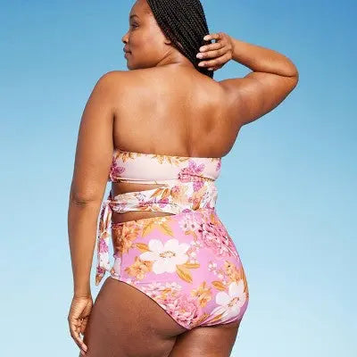 Kona Sol Women's Bandeau One Piece Swimsuit Full Coverage Swimwear
