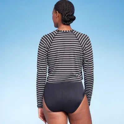 Kona Sol Women's Cropped Crewneck Long Sleeve Rash Guard UPF 50+ Shirt