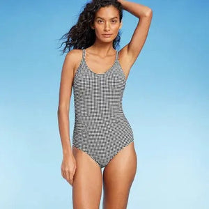 Kona Sol Women's Ruched Full Coverage One Piece Swimsuit Swimwear