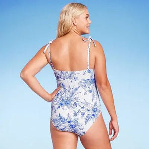 Kona Sol Women's One Piece Swimsuit Shoulder Tie Medium Coverage