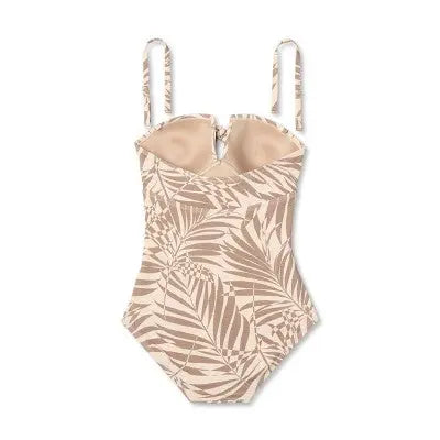Kona Sol Women's Pique Bandeau One Piece Swimsuit Full Coverage Swimwear