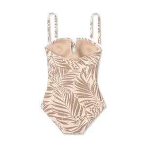Kona Sol Women's Pique Bandeau One Piece Swimsuit Full Coverage Swimwear