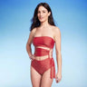 Shade & Shore Women's Bandeau One Piece Swimsuit Wrap Tie Swimwear