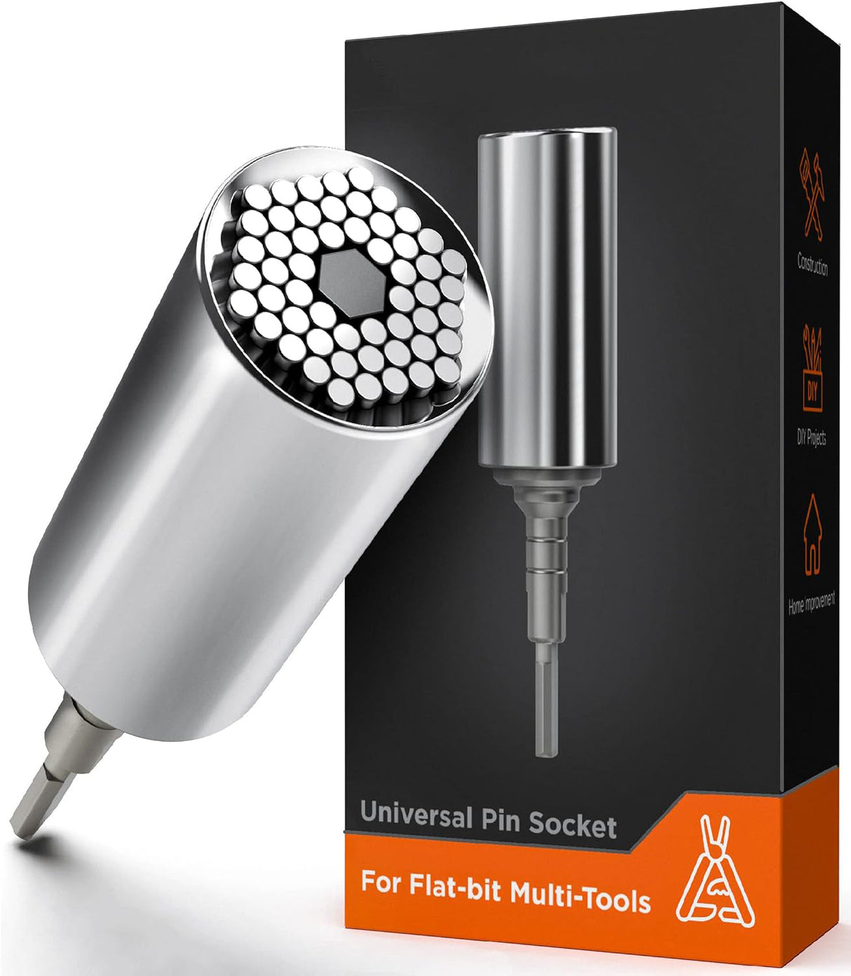 Universal Socket Adapter Compatible with Leatherman Flat Bit System - Skeletool, Surge, MUT, Wave Plus and Signal Multitool Kit Set (Multi-Tool Accessories)