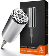 Universal Socket Adapter Compatible with Leatherman Flat Bit System - Skeletool, Surge, MUT, Wave Plus and Signal Multitool Kit Set (Multi-Tool Accessories)