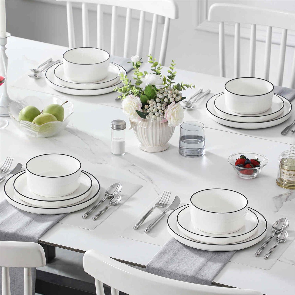 Leah 12 Piece Dinnerware Set