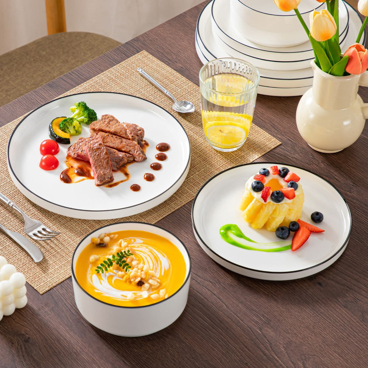 Leah 12 Piece Dinnerware Set for 4