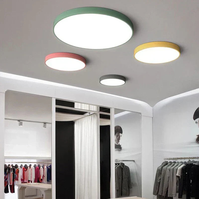 Modern Minimalist Round LED Ceiling Light 1-Light Indoor Hardwired