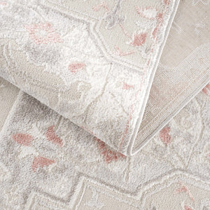 Calum Pink Floral Thick Area Rug - Clearance