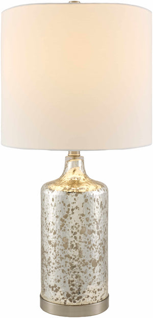 Lentner Ribbed White Ceramic Table Lamp