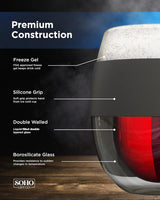 Freezer Chilled Stemless Wine Glass, Double Walled Insulated Frozen Chiller Cup (8.5oz) Fun Wine Lover Gift for Women/Her Rose All Day (Gift Boxed)