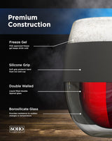 Unique Gift Idea for Wine Lover, Stemless Frozen Wine Glass - Insulated Chiller Freezer Cup, Freezable Liquid-Ice Double Wall (8.5oz) Gifts for Her/Women/Wife (Gift Boxed)