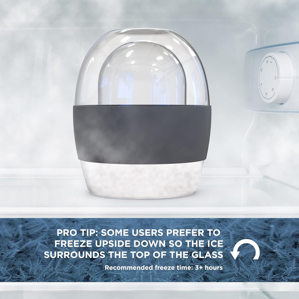 Unique Gift Idea for Wine Lover, Stemless Frozen Wine Glass - Insulated Chiller Freezer Cup, Freezable Liquid-Ice Double Wall (8.5oz) Gifts for Her/Women/Wife (Gift Boxed)