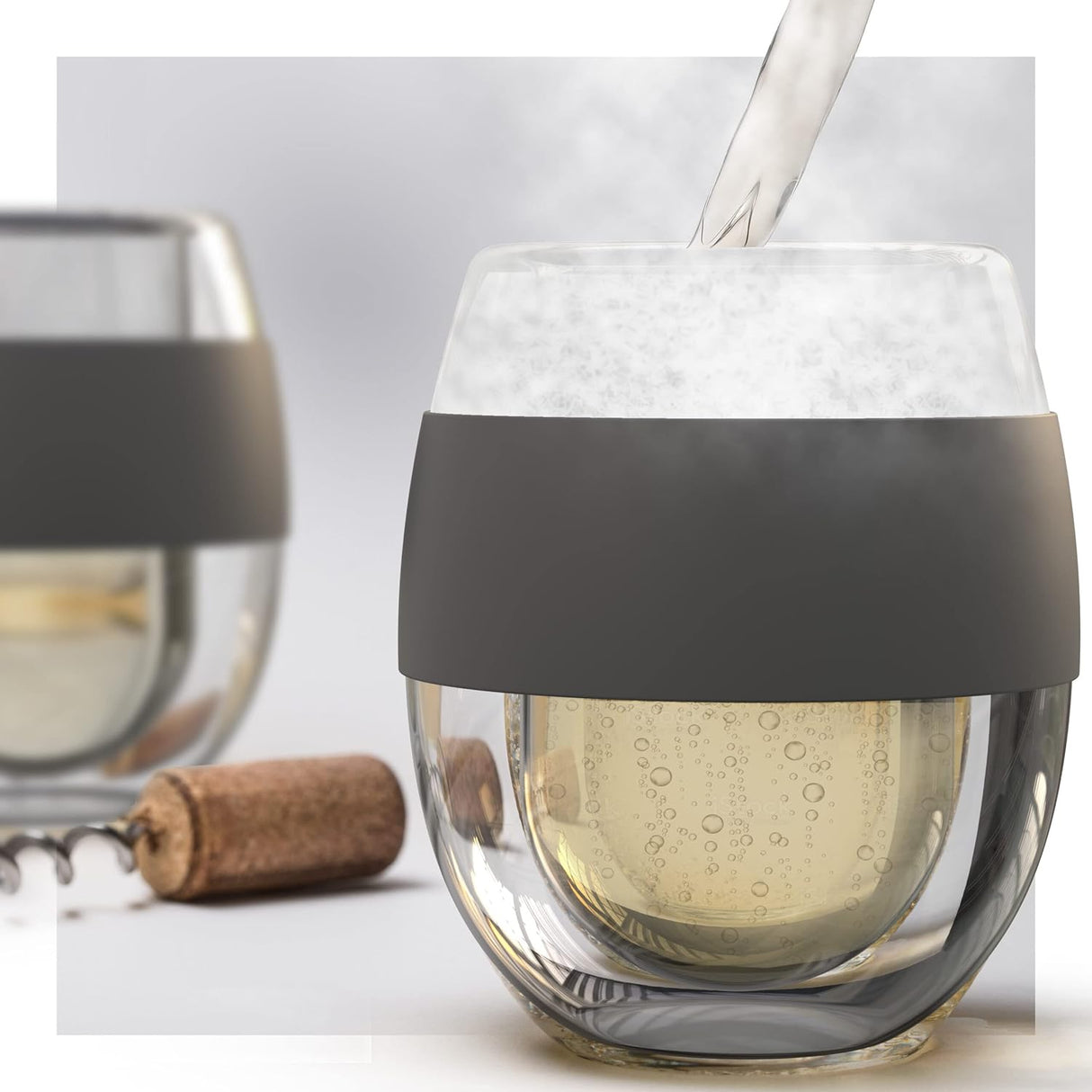 Unique Gift Idea for Wine Lover, Stemless Frozen Wine Glass - Insulated Chiller Freezer Cup, Freezable Liquid-Ice Double Wall (8.5oz) Gifts for Her/Women/Wife (Gift Boxed)