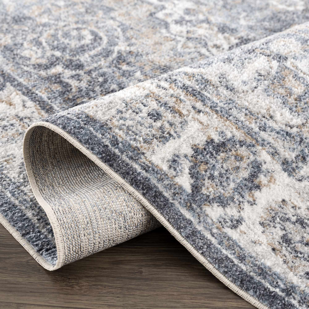Aurum Blue Washable Area Rug - Clearance